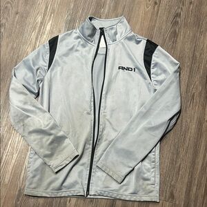 AND1 Men's Light Gray and Black Jacket